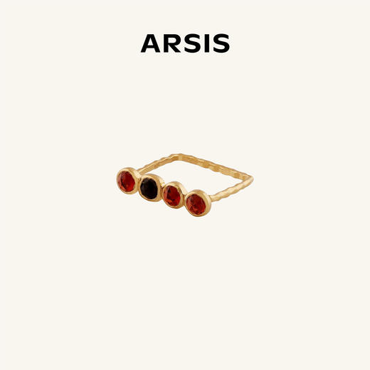 ARSIS银饰｜秘密花园系列 落日霞辉方形排戒 商品图0