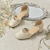 经典鲨2025夏季新品简约法式复古中粗跟通勤包头凉鞋单鞋女KC19-529121 商品缩略图1