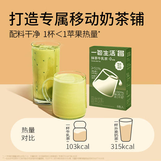 【分仓直发包邮】一包生活牛乳茶6包/盒（抹茶牛乳茶） 商品图0