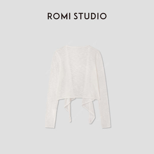 ROMI STUDIO“法式优雅”棉麻混纺花纱轻薄短款针织开衫 RWCRSG3069 商品图1