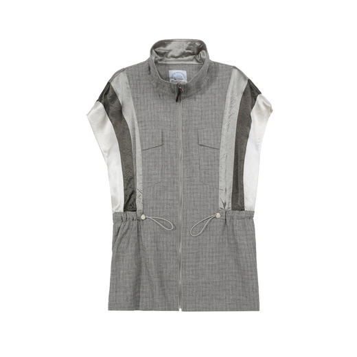 谜底外套无袖女2025夏新品复古风度假大廓形H型中长外套252MW0598 商品图4