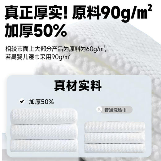 若禺RoyoPanda绵柔巾系列60片/包加大加厚洁面柔巾 洗脸巾亲肤柔软不掉絮到手12包RM1801 商品图4