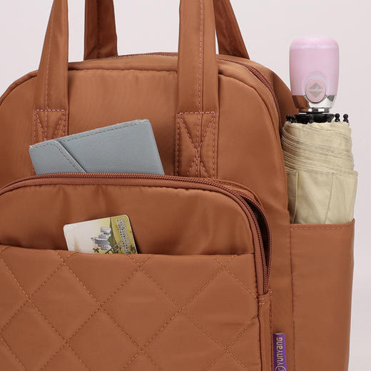 TZW-2025新款绣线菱格女士双肩包 商品图3