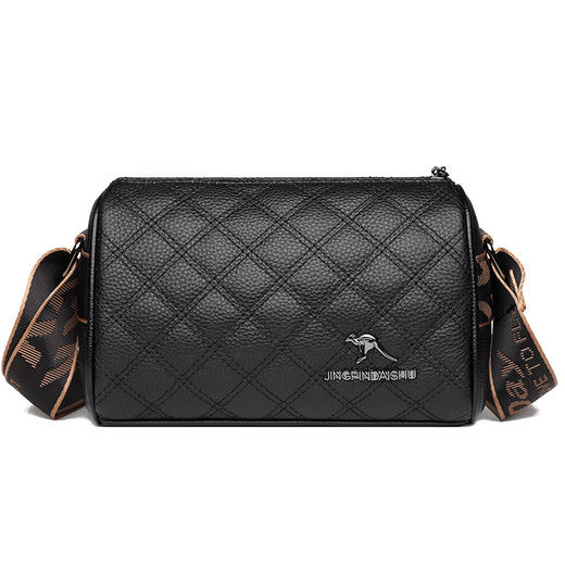 TZW-2025新款菱格绣线真皮单肩斜挎包 商品图4