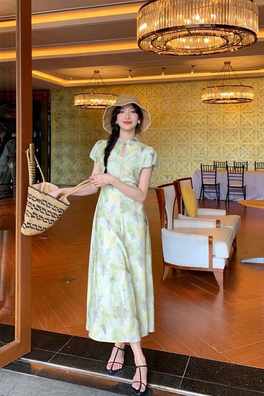 SUMMER & SAGE 新中式盘扣印花连衣裙 20311 商品图0