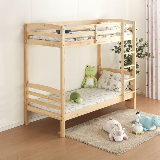 【家具】双层床 90 自然色/中棕色 商品图0