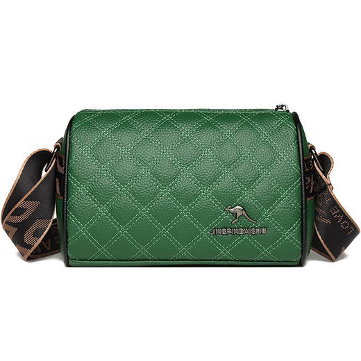 TZW-2025新款菱格绣线真皮单肩斜挎包 商品图3