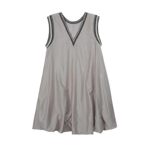 谜底连衣裙无袖女2025夏季新品复古风蓬蓬裙合身A型短裙252ML0566 商品图4