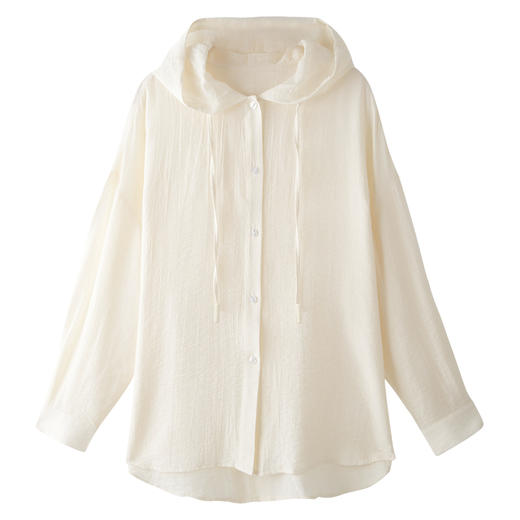 I'd爱帝轻氧亚麻连帽衬衫宽松百搭休闲外搭上衣 商品图7