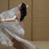 绽放旅行女装329朵/【甜茶系列】色织亚麻双色拼连肩短袖连衣裙子 商品缩略图1