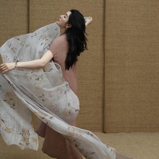 绽放旅行女装329朵/【甜茶系列】色织亚麻双色拼连肩短袖连衣裙子 商品图1