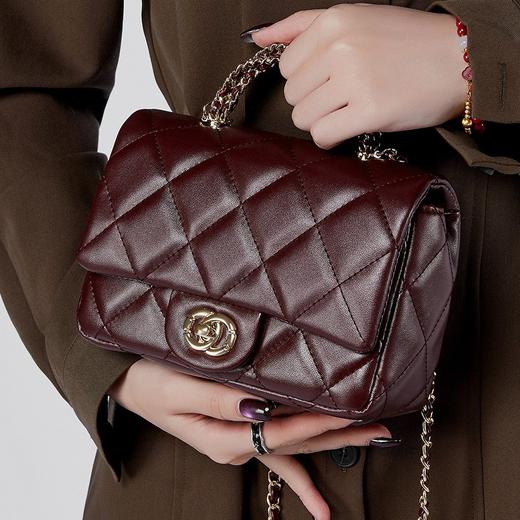 【预售3天】2025新款小香风菱格链条包百搭手提单肩斜挎包D2901 商品图2