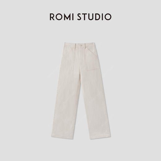 ROMI STUDIO“天然棉籽无染色 ”全棉微皱感工装直筒长裤RWCRXY2995 商品图0