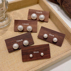 「9.9到手！复古高级感」S925银针复古珍珠耳钉 新款小众气质网红耳环时尚饰品