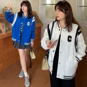 超值购【诗铭洛可】XC2304棒球衫C刺绣字母拼色外套A14-2