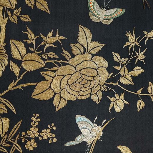 【已售】独角鹿西洋古董 19世纪中国清代出品「官上加官」传统东方花鸟主题黑缎粤绣挂屏 商品图5