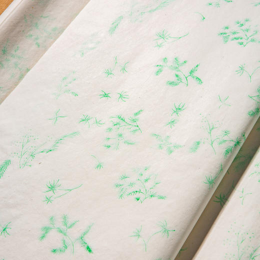80年代天津杨柳青画店制木版水印草叶纹大画笺（单张） 商品图13