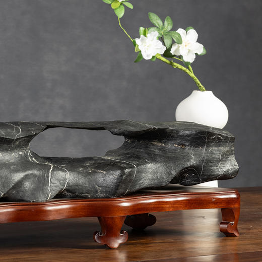 灵璧石文房赏石（红木座） 商品图4