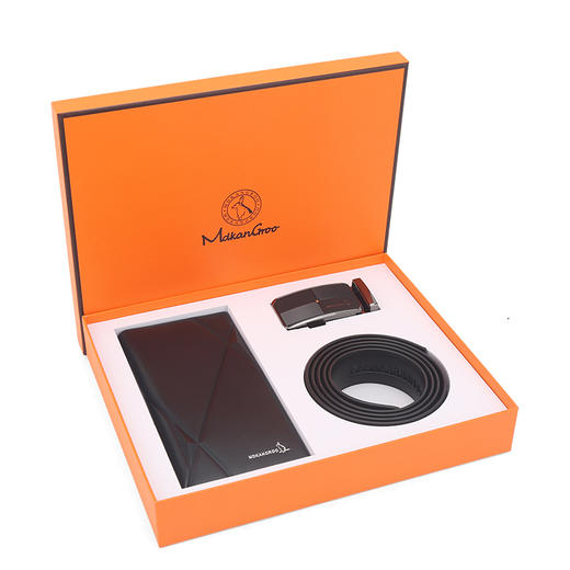 美都袋鼠/MDKANGROO男士自动扣皮带牛皮钱夹两件套礼盒MD90002-2A 商品图0