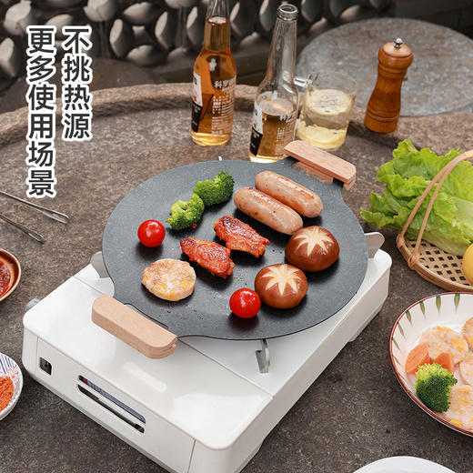 【麦饭石韩式烤盘】韩式麦饭石涂层碳钢烤盘家用电磁炉户外露营便携卡式炉烤肉烧烤盘平底不粘 商品图2