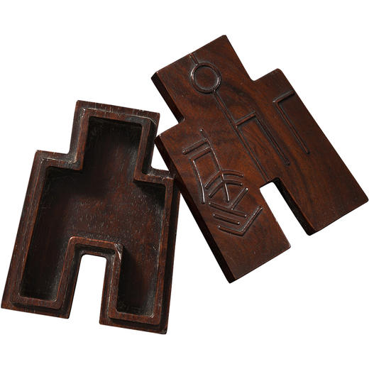 清	黄花梨布币形盖盒 商品图5