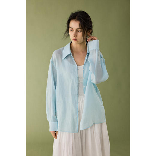 【潮汐备忘录】苎麻衬衫女夏季宽松薄款衬衣休闲防晒上衣 商品图4