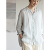 牧衣游原创 净色苎麻炒色衬衫轻薄透气简约文艺圆领防晒衫 吟野间 商品缩略图1