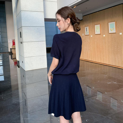 奢姿大码女装2025夏季减龄蝴蝶结饰品时尚两件套胖妹妹针织套装9652969766 商品图3