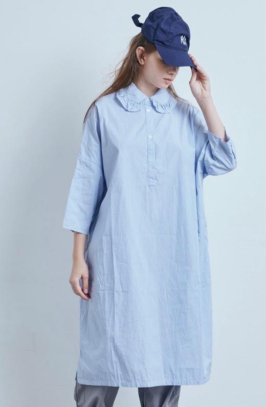 （g）细条纹衬衫领连衣裙 商品图11