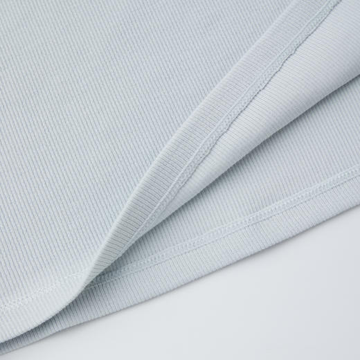 ROMI STUDIO“简约清新”浅蓝弹力罗纹修身圆领短袖T恤 RWCRSJ1973 商品图4