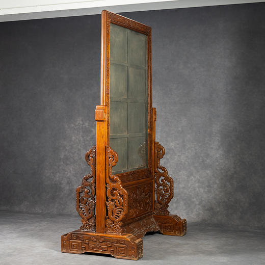 二十世纪	红木浮雕凤穿牡丹大座屏 商品图2