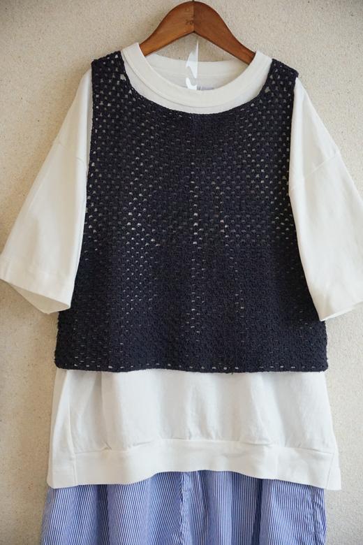 NITTO 手工钩编的粗花呢背心（纯色） 商品图4