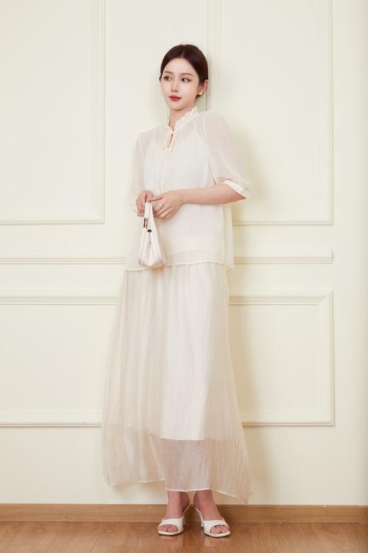 ANSUABEL 米色肌理感衬衣半裙套装 20307 商品图1