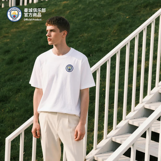 【官方正版】曼城俱乐部 | 夏季新款白色休闲T恤清爽透气基础款短袖 商品图3