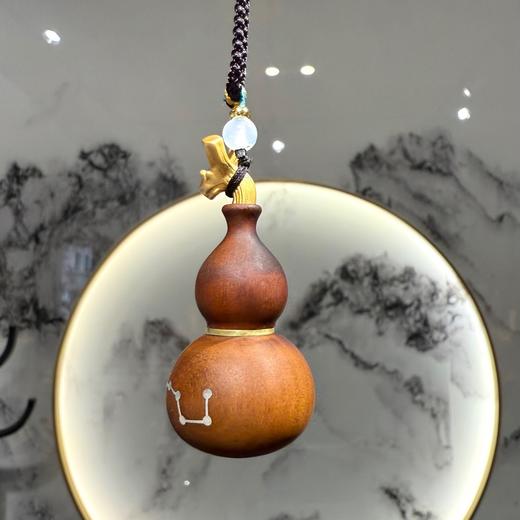 【灵机生活馆】雷击枣木葫芦吊坠 镶嵌银七星葫芦饰品摆件吊坠 商品图4