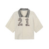 谜底POLO衫短袖女2025夏新品美式复古日常刺绣宽松短T恤252MT0658 商品缩略图4