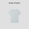 ROMI STUDIO“简约清新”浅蓝弹力罗纹修身圆领短袖T恤 RWCRSJ1973 商品缩略图0