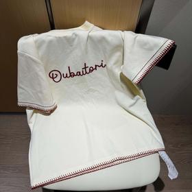 「K」洛诗琳45729复古立体字母刺绣T恤2025夏季新款正肩上衣10340