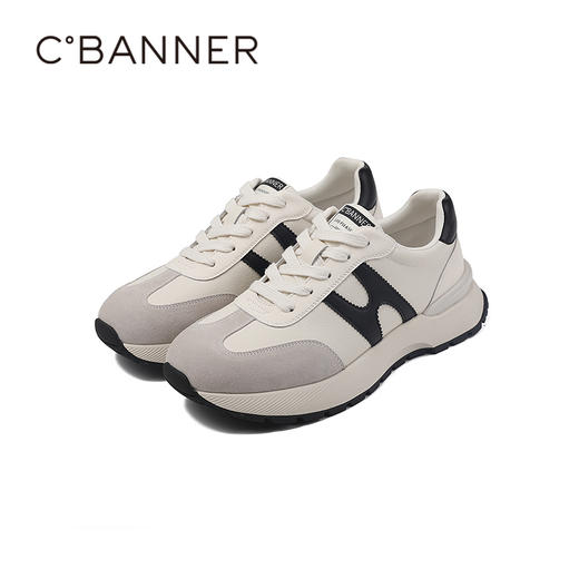 千百度秋季耐磨耐穿透气真皮脚垫复古阿甘鞋A25427606 商品图5