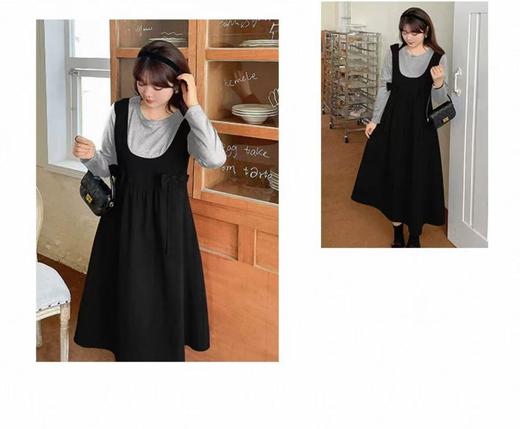 双十二福利！【诗铭洛可】W899连衣裙蝴蝶结假两件长袖裙子 商品图1