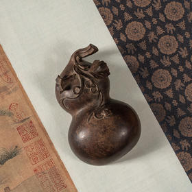 清	紫檀木雕葫芦形镇纸