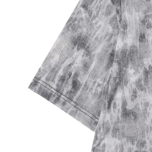 T3722夏季高级感新款男士美式扎染烫钻短袖T恤宽松复古舒适圆领上衣 商品图4