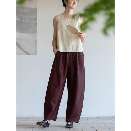 牧衣游原创 24姆米薯莨染香云纱裤子宽松清凉禅意百搭休闲裤 幸会 商品图2