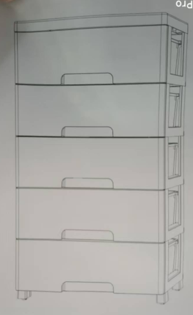 5层抽屉收纳柜1*1个