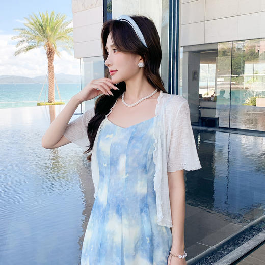 奢姿大码女装2025夏季气质V领针织衫胖妹妹木耳边时尚百搭上衣9852390561A 商品图0