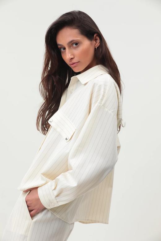 Ginette Garde  ANGELE衬衫 / GABRIEL阔腿裤-白条纹 商品图6
