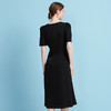 EITIE爱特爱夏季新款气质v领收腰a字显瘦礼服纯色连衣裙7877507 商品缩略图11