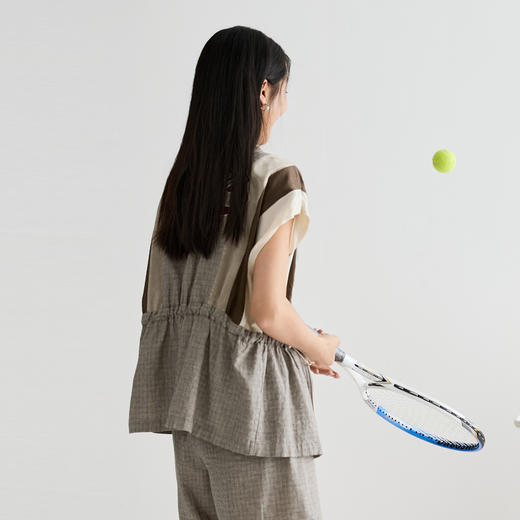 谜底外套无袖女2025夏新品复古风度假大廓形H型中长外套252MW0598 商品图2