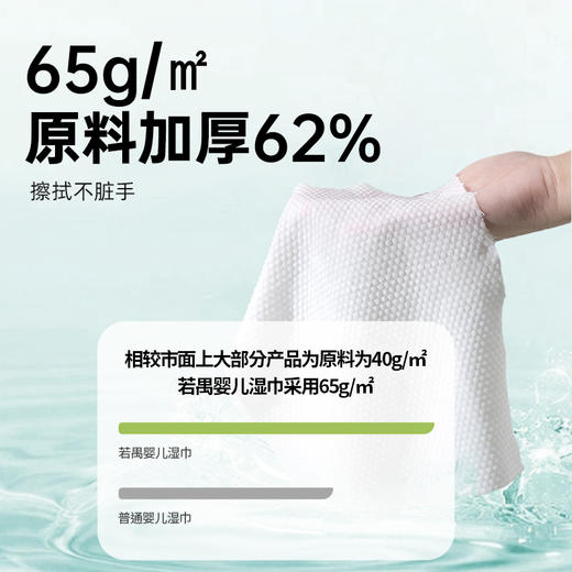 若禺RoyoPanda婴儿湿巾洁净系列60片/包加大加厚EDI纯水洁净舒适1件5包RW1702 商品图2