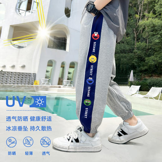 H21男童夏季薄款儿童防蚊裤夏天大童夏装冰丝卫裤夏款男孩运动裤 商品图1